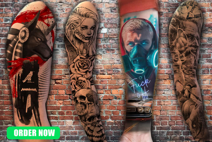 Diseño de tatuaje súper artístico en cualquier estilo.