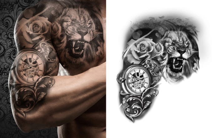 Diseño de tatuaje súper artístico en cualquier estilo.