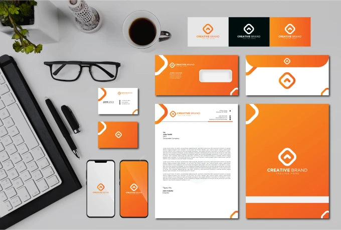 Diseño tarjetas de presentación + Papelería