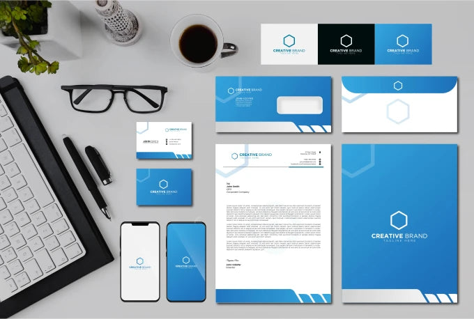 Diseño tarjetas de presentación + Papelería