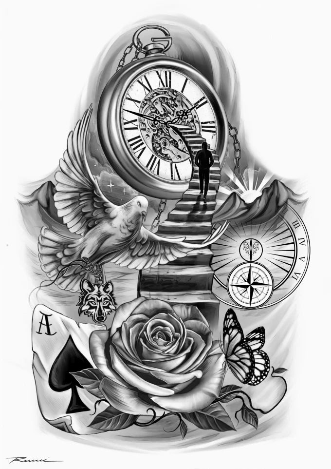 Diseño de tatuaje súper artístico en cualquier estilo.