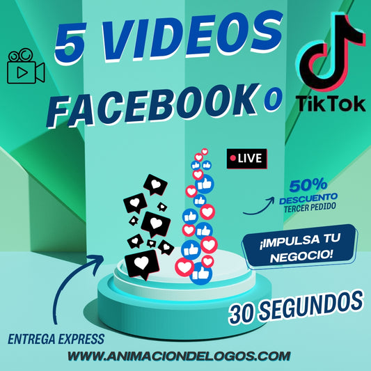 5 Videos profesionales de Facebook o Tiktok de marca para productos